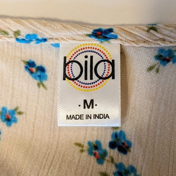 Bila Sleeveless Boho Hippie Cream Print Loose Fit Top Size Medium - Picture 6 of 7